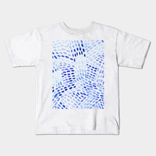 Watercolor dotted lines - blue Kids T-Shirt